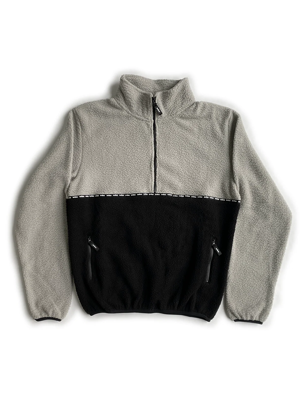 Mellow Logo Half Zip Fleece - Cement / Black
