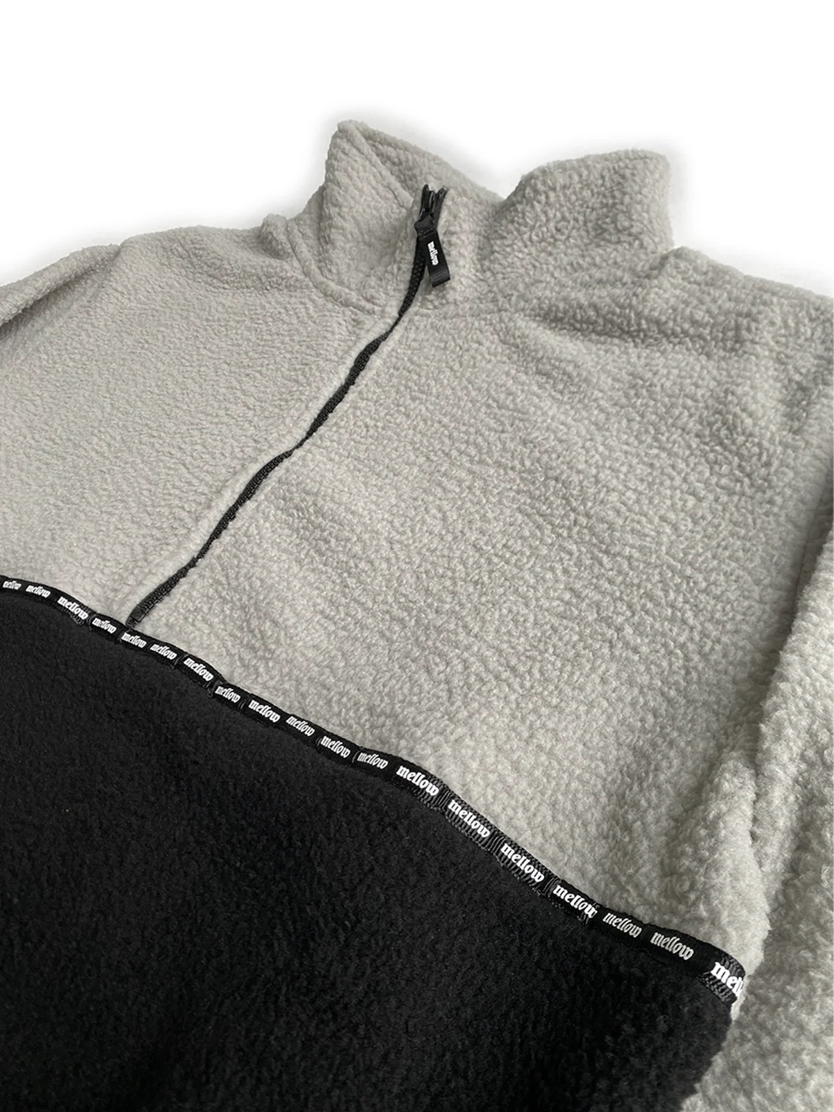 Mellow Logo Half Zip Fleece - Cement / Black - Image 2